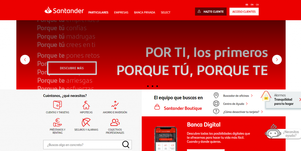 Para solicitar tu cuenta Santander One, tendrás que visitar el portal Web de la empresa