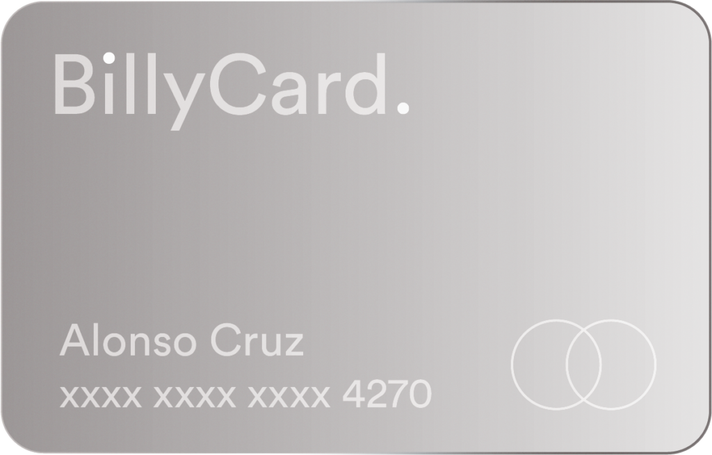 Consigue la tarjeta de crédito BillyCard, con un límite de hasta 2000€